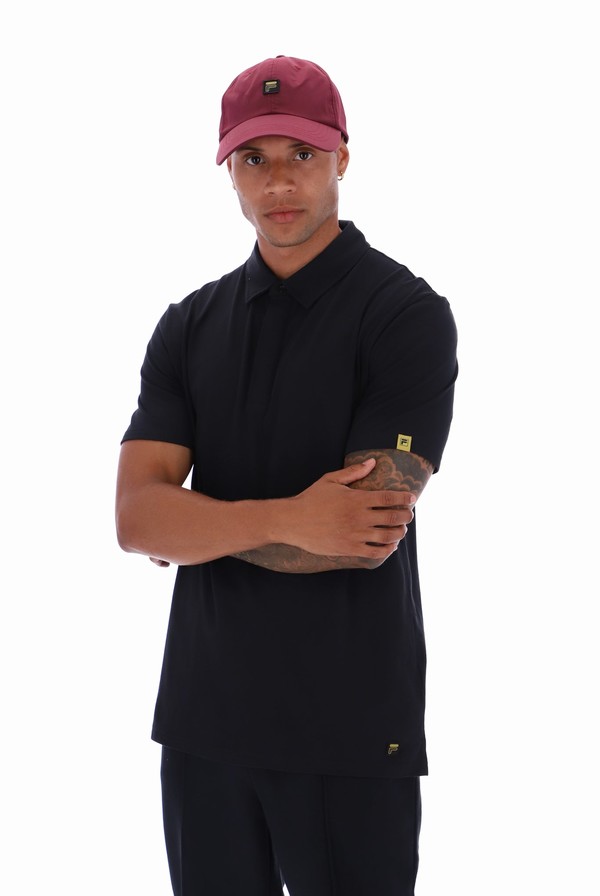 Black Fila Lippi Minimal Men Polo Shirts | 3197IGJXA