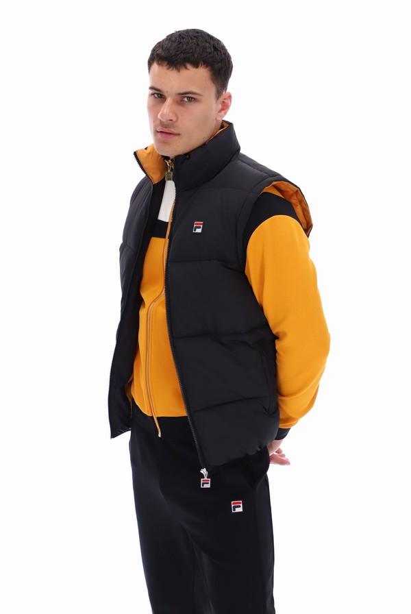 Black Fila Mackay Heavily Padded Puffer Men Jackets | 5391QXRDI