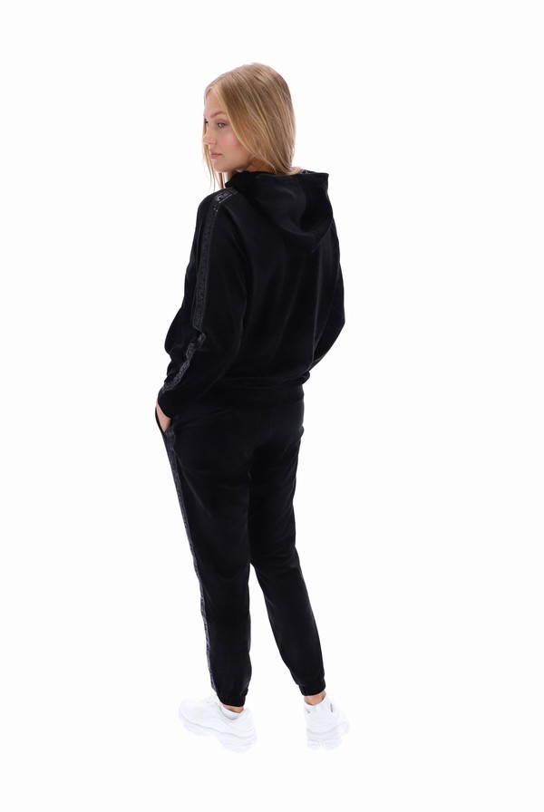 Black Fila Malia Raglan Velour Women Hoodie | 1250KCSVZ