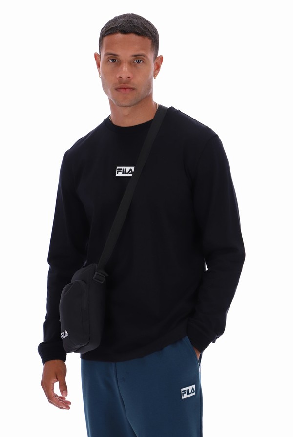 Black Fila Oakly Long Sleeve Men T-shirts | 5923UDOFW