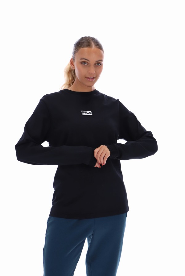 Black Fila Oakly Long Sleeve Men T-shirts | 5923UDOFW