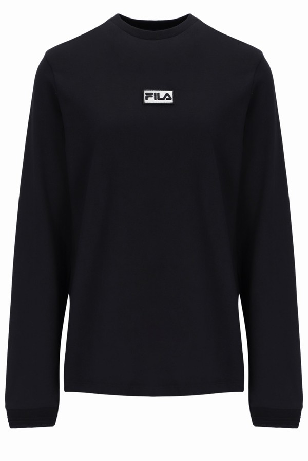 Black Fila Oakly Long Sleeve Men T-shirts | 5923UDOFW