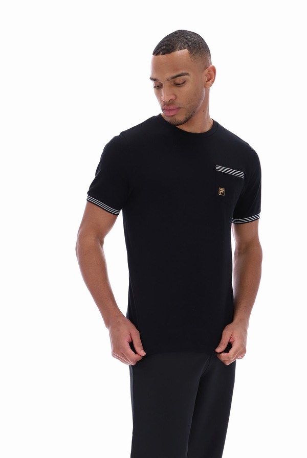 Black Fila Otto Pocket Men T-shirts | 6785OPLJI