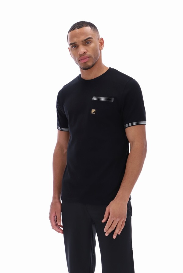 Black Fila Otto Pocket Men T-shirts | 6785OPLJI