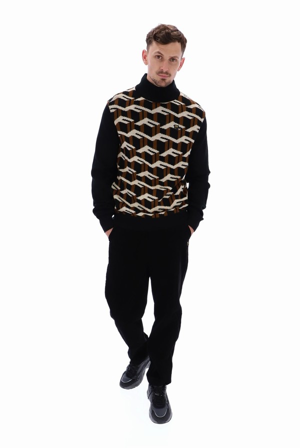 Black Fila Remo Knitted Turtle Neck Men Sweatshirts | 4751QIUPM