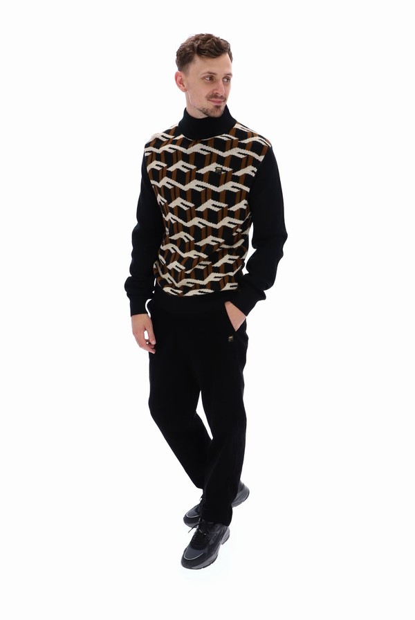 Black Fila Remo Knitted Turtle Neck Men Sweatshirts | 4751QIUPM