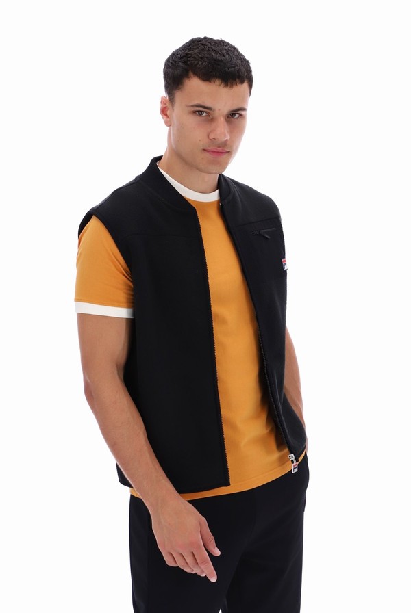 Black Fila Robin Polar Fleece Men Jackets | 5397GPNRY