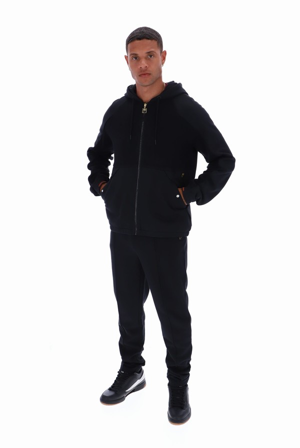 Black Fila Seppi Pinstripe Print Back Men Tracksuits | 3827AFRBO