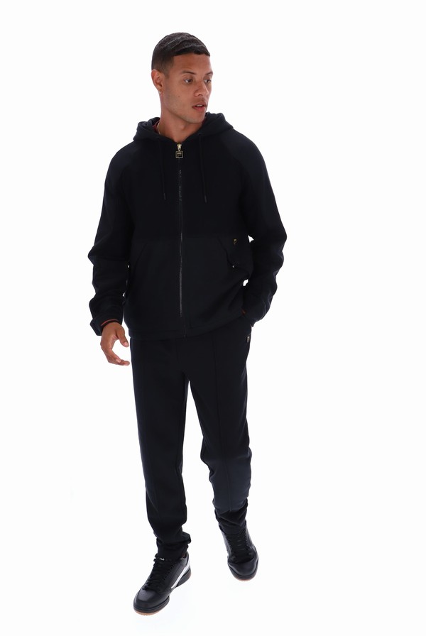 Black Fila Seppi Pinstripe Print Back Men Tracksuits | 3827AFRBO