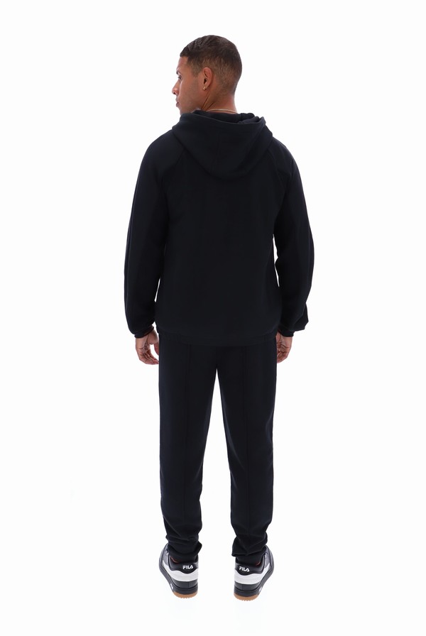 Black Fila Seppi Pinstripe Print Back Men Tracksuits | 3827AFRBO