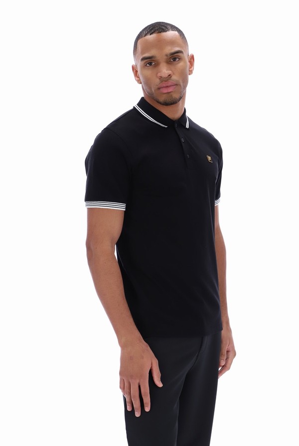 Black Fila Soren Men Polo Shirts | 2135VHLKS