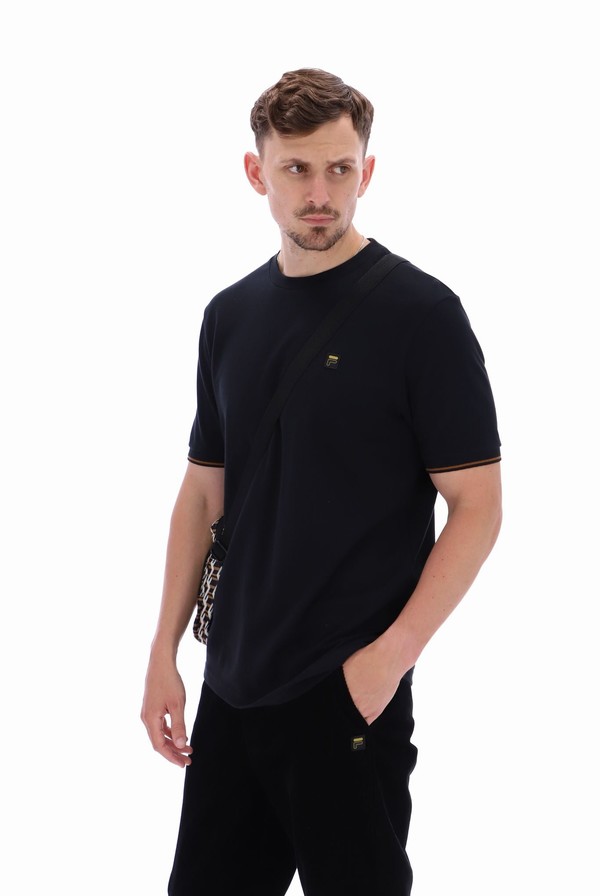 Black Fila Taddeo Men T-shirts | 3906IVDSR