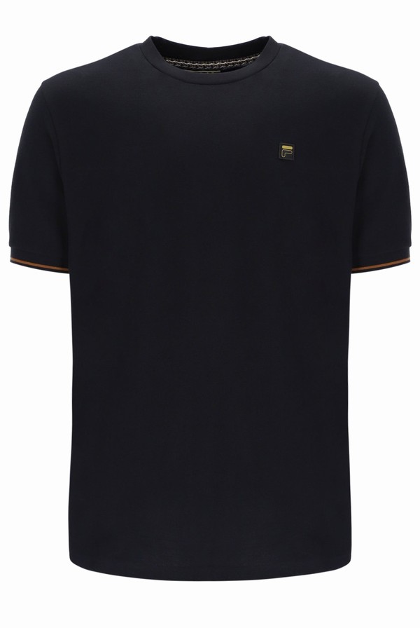 Black Fila Taddeo Men T-shirts | 3906IVDSR