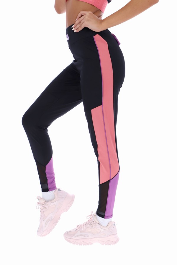 Black / Pink Fila Banu Colour Pop Women Leggings | 6720OGQZI