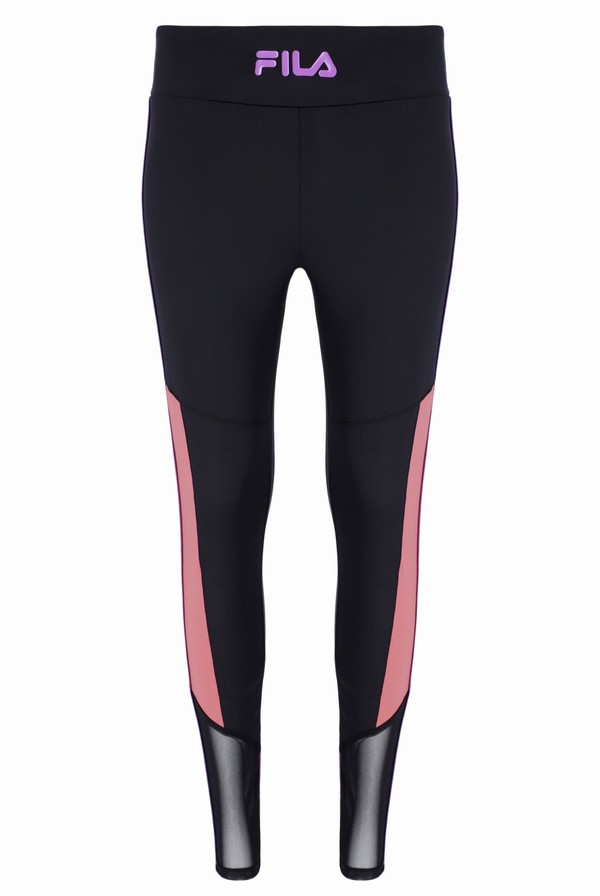 Black / Pink Fila Banu Colour Pop Women Leggings | 6720OGQZI