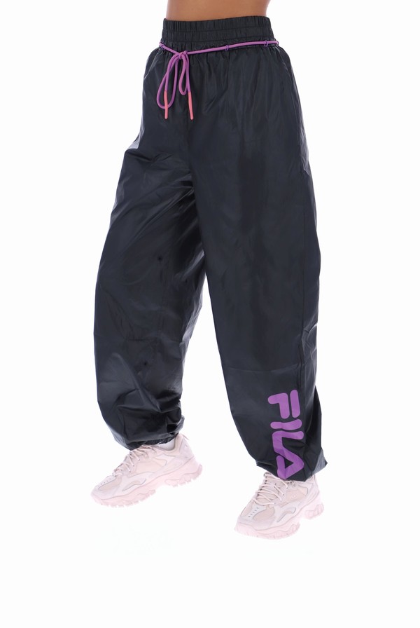 Black / Rose Fila Abia Parachute Women Co-ords | 4128NEMTP