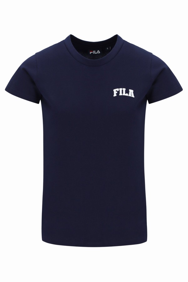 Blue Fila Aileen Basic Logo Women T-shirts | 3186SYXOQ