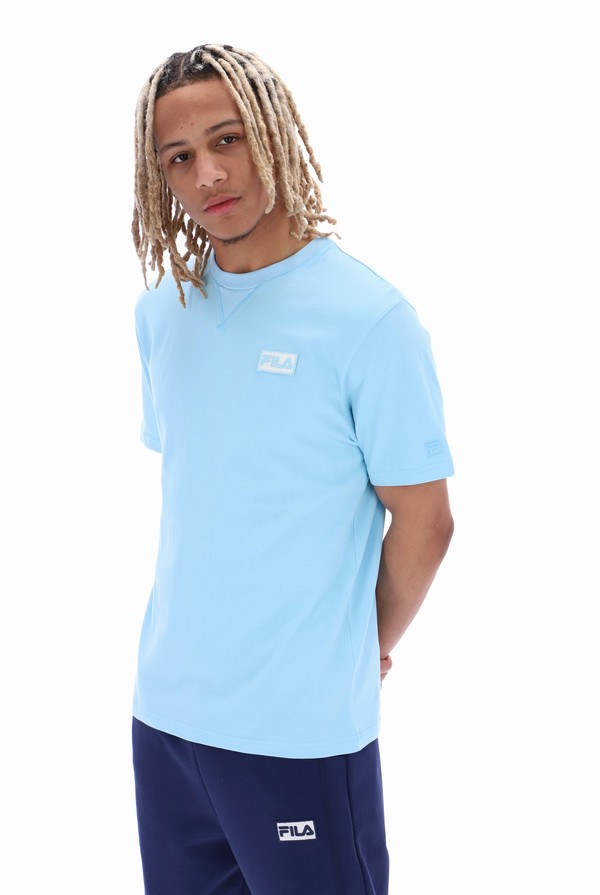 Blue Fila Benjiman Sleeve Men T-shirts | 0139XUSGV