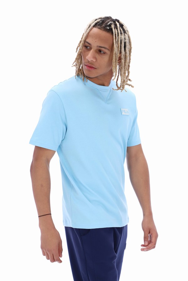 Blue Fila Benjiman Sleeve Men T-shirts | 0139XUSGV