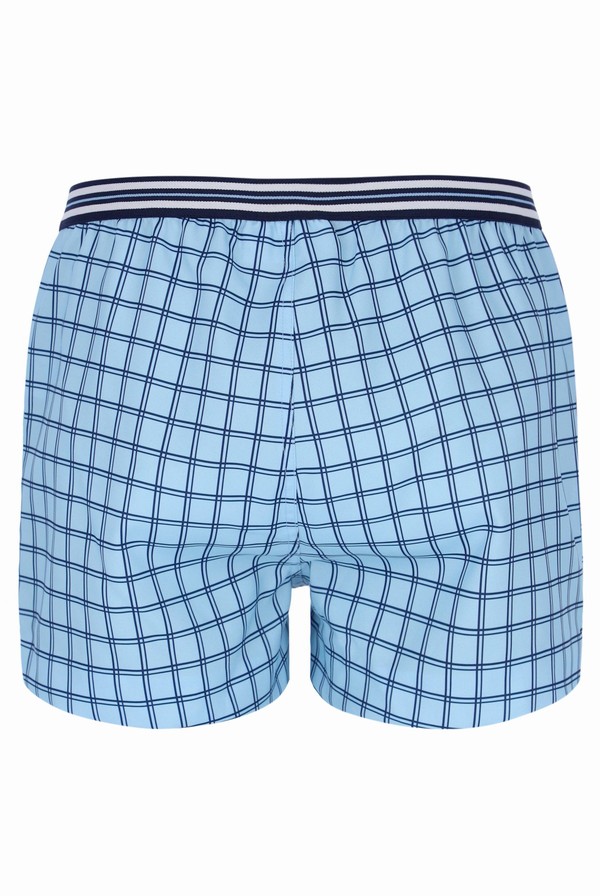 Blue Fila Brookes Check Men Shorts | 0517EYLNV