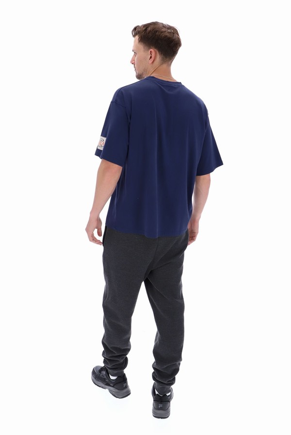 Blue Fila Davey Graphic Men T-shirts | 5632UNOPW