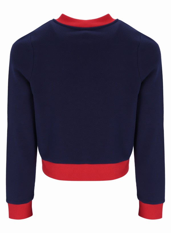 Blue Fila Delila Cropped Fleece Women Sweatshirts | 3749BTNDF