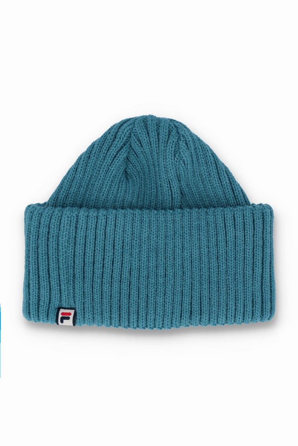 Blue Fila Finns Chunky Fishermans Men Beanie | 3609HWFTN