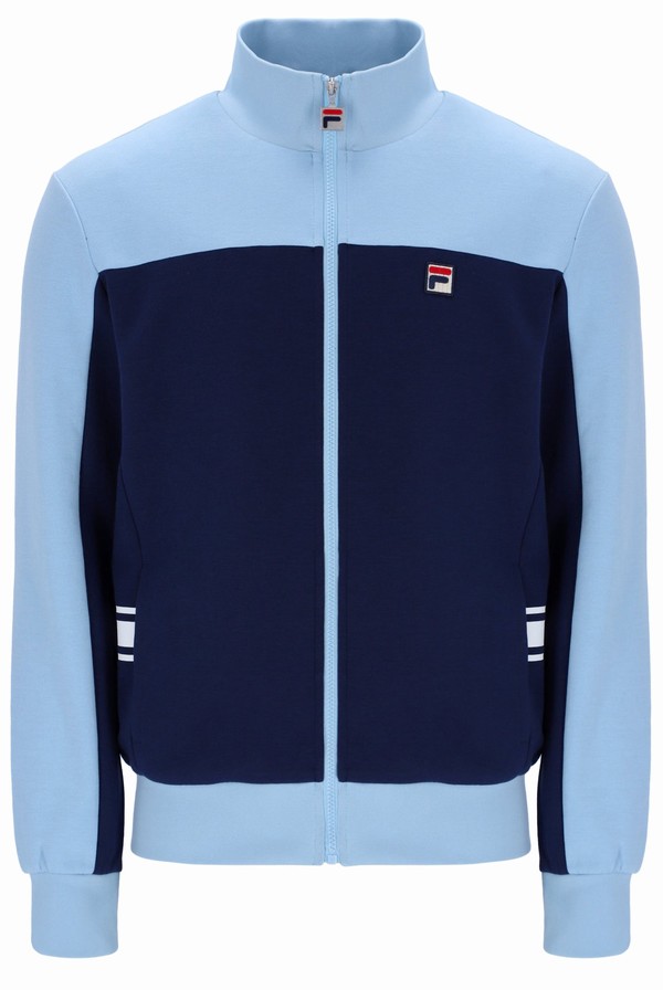 Blue Fila Gavin Colour Block Men Track Top | 5802EGDRB