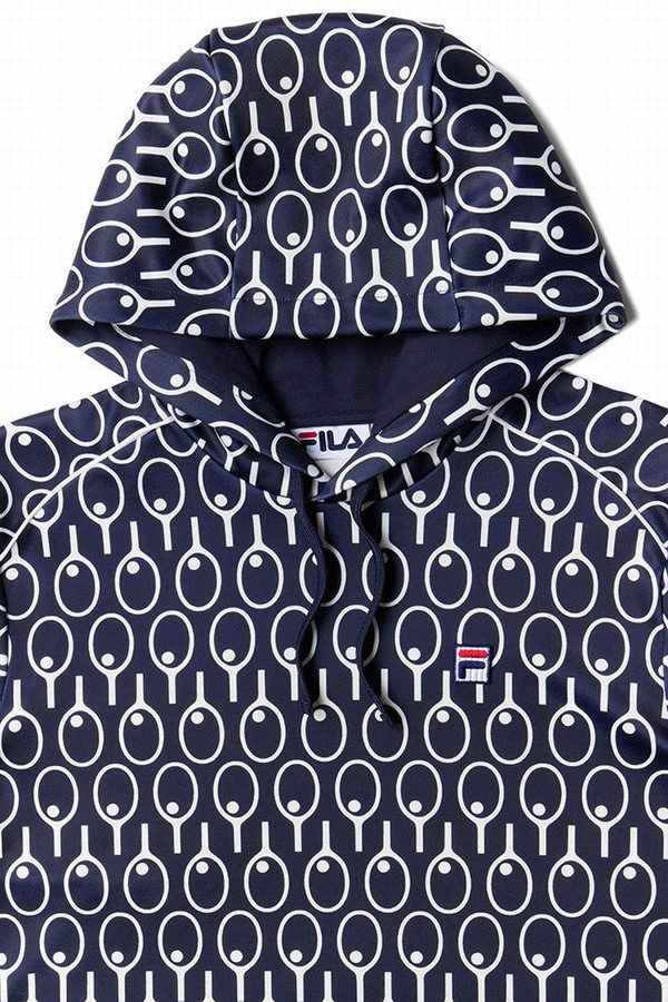 Blue Fila Half Zip High Neck Men Hoodie | 3648ECDPA