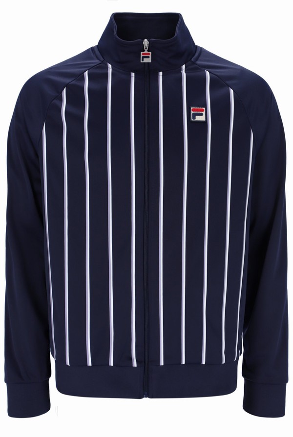 Blue Fila Hudson Striped Men Track Top | 1057YSPED