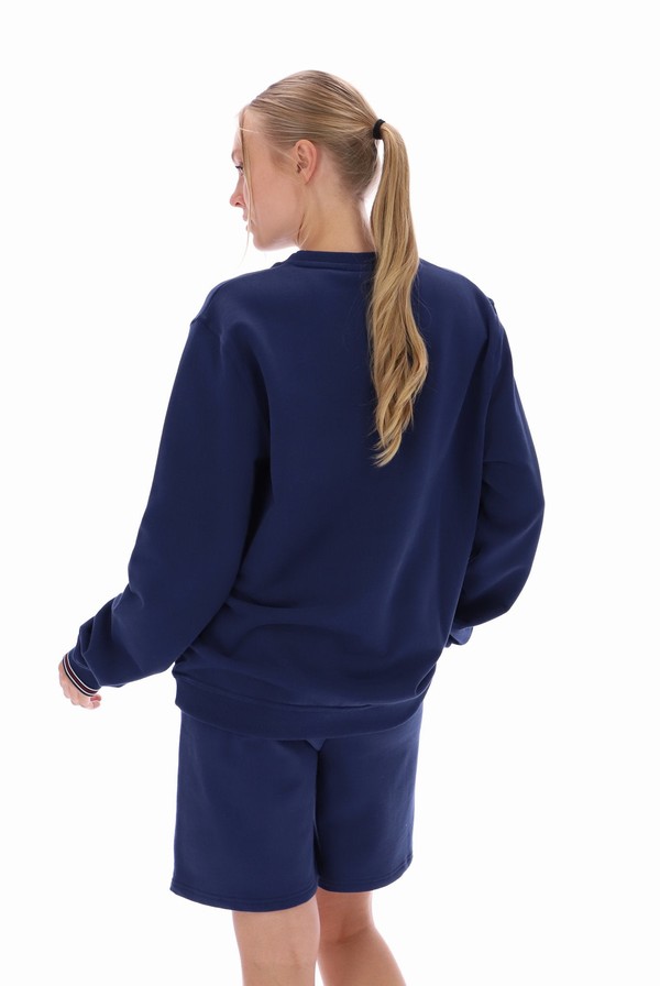 Blue Fila Kell Crew Women Sweatshirts | 8735NFWLT