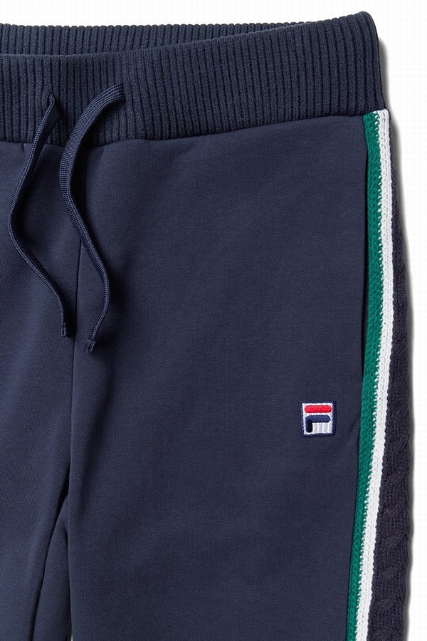 Blue Fila Knitted Cuffed Men Sweatpants | 4935LQIWR