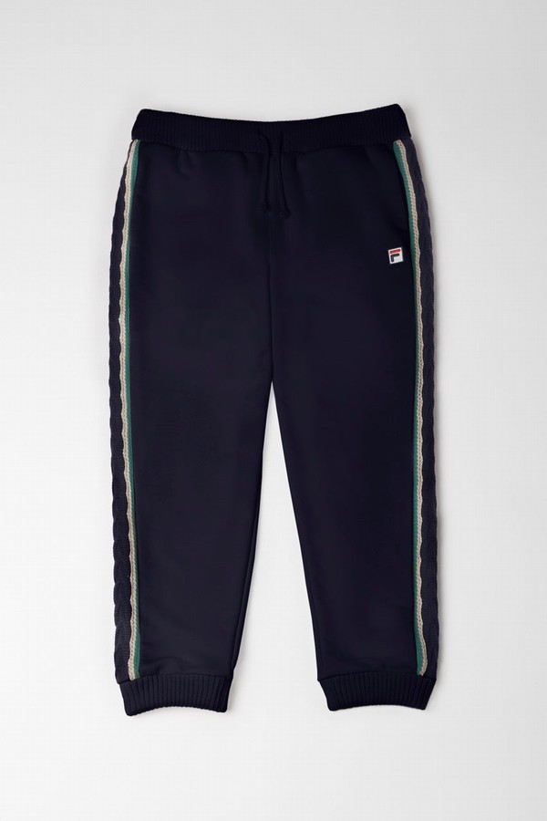 Blue Fila Knitted Cuffed Men Sweatpants | 4935LQIWR