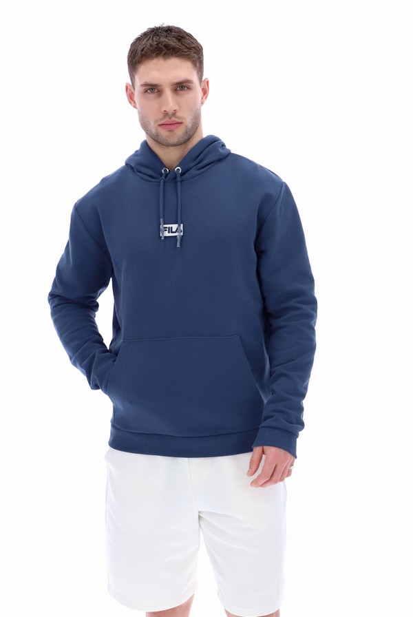 Blue Fila Lance Men Hoodie | 0174WZMSD