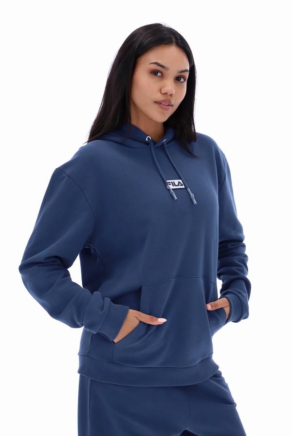 Blue Fila Lance Men Hoodie | 0174WZMSD