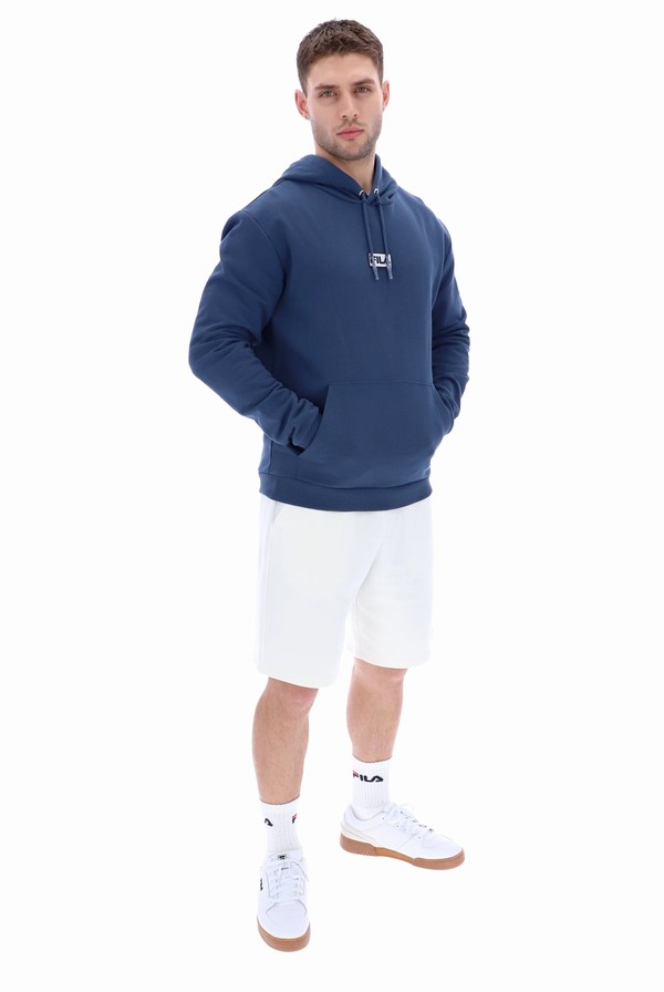 Blue Fila Lance Men Hoodie | 0174WZMSD