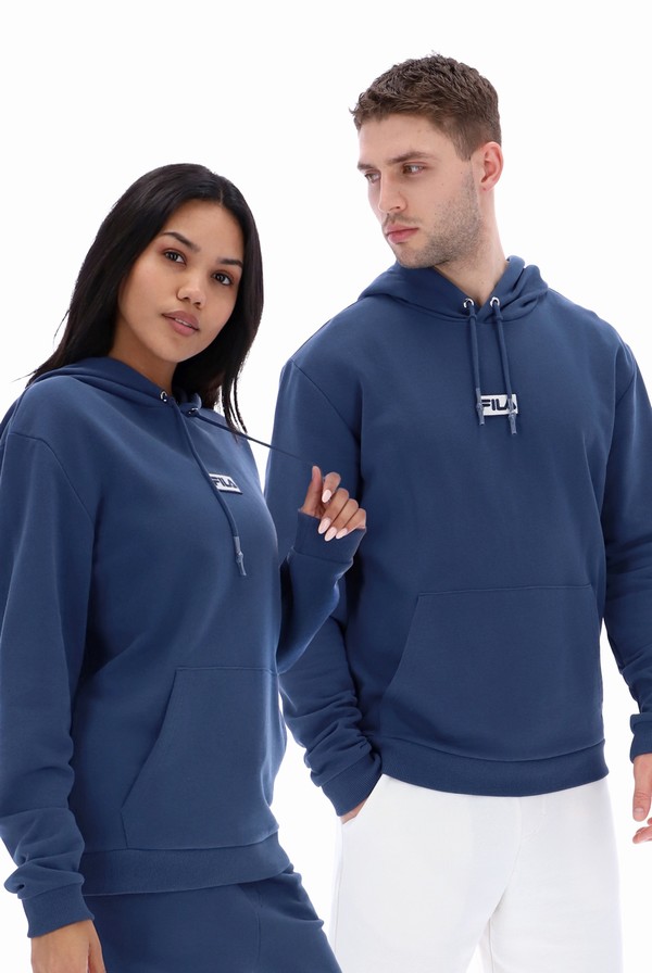 Blue Fila Lance Men Hoodie | 0174WZMSD