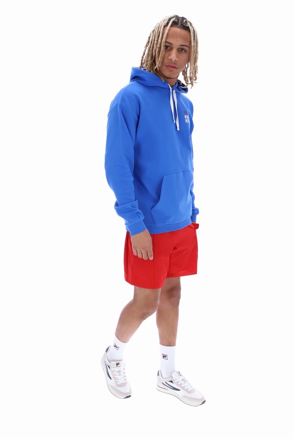 Blue Fila Liam Crew Men Hoodie | 9765JXCNE