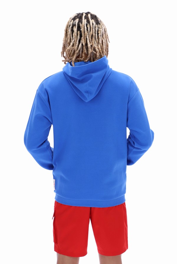 Blue Fila Liam Crew Men Hoodie | 9765JXCNE