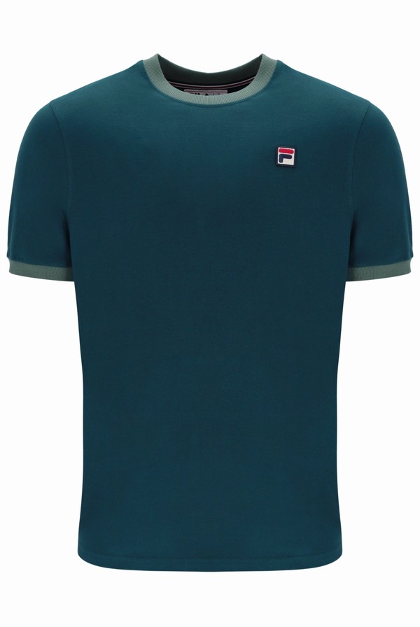 Blue Fila Marconi Essential Ringer Men T-shirts | 0752OCPSA