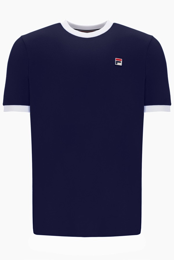 Blue Fila Marconi Essential Ringer Men T-shirts | 1297MODBE