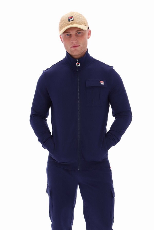 Blue Fila Micah Cargo Pocket Men Track Top | 9534ZXNGV