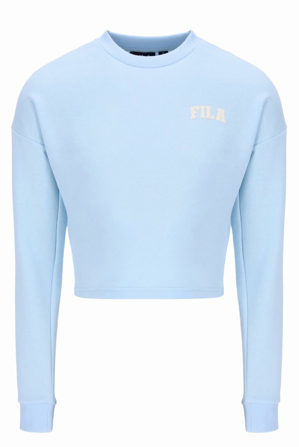 Blue Fila Monique Cropped Women Sweatshirts | 1498NYHVB