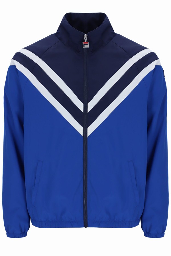 Blue Fila Nick Cut And Sew Panelled Men Track Top | 7234YLJCA