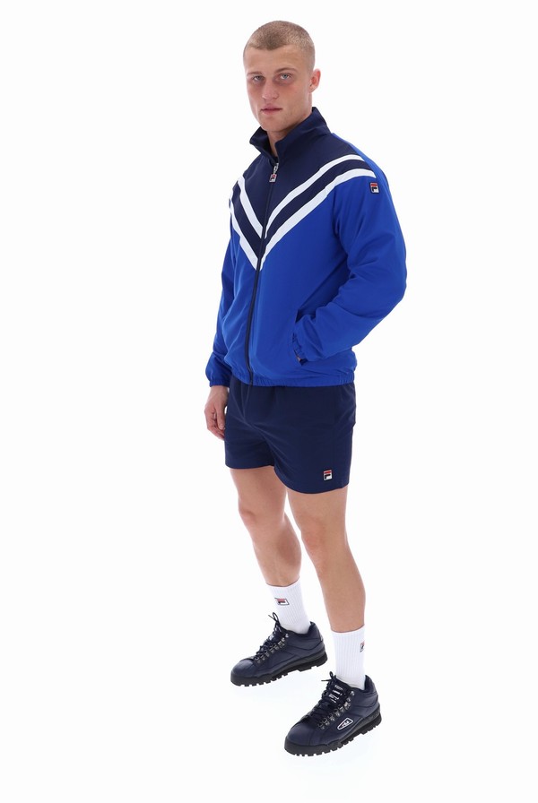 Blue Fila Nick Cut And Sew Panelled Men Track Top | 7234YLJCA