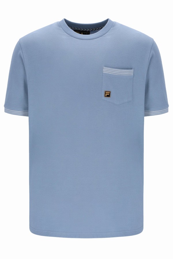 Blue Fila Otto Pocket Men T-shirts | 2814NFGRY