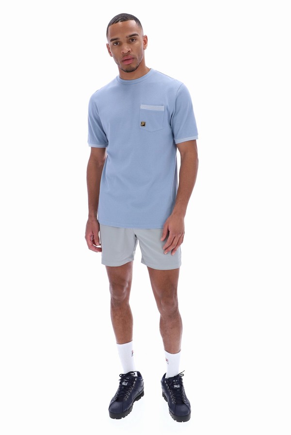 Blue Fila Otto Pocket Men T-shirts | 2814NFGRY