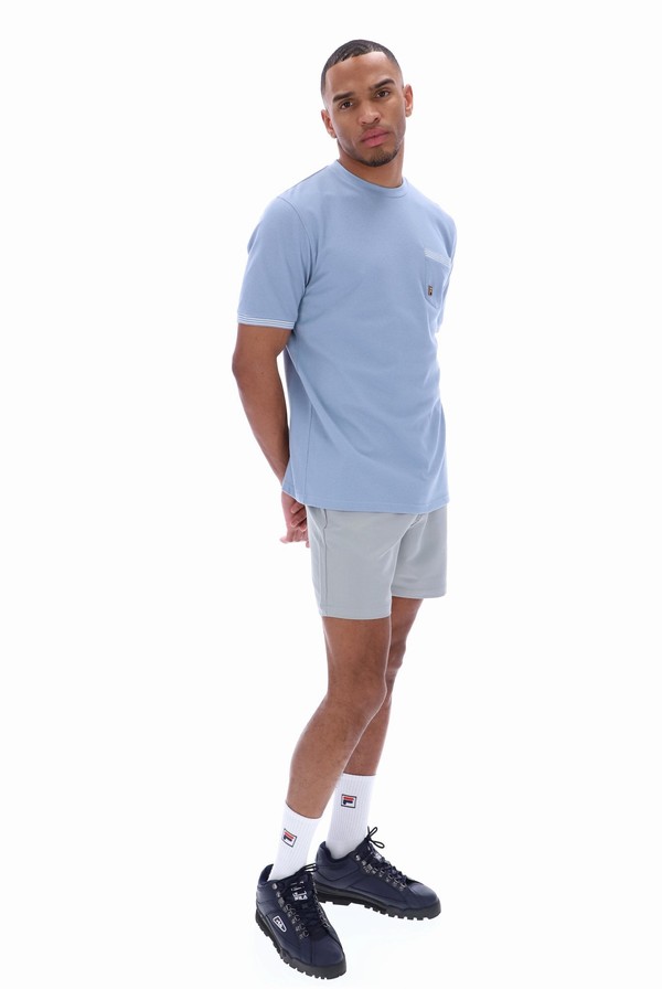 Blue Fila Otto Pocket Men T-shirts | 2814NFGRY