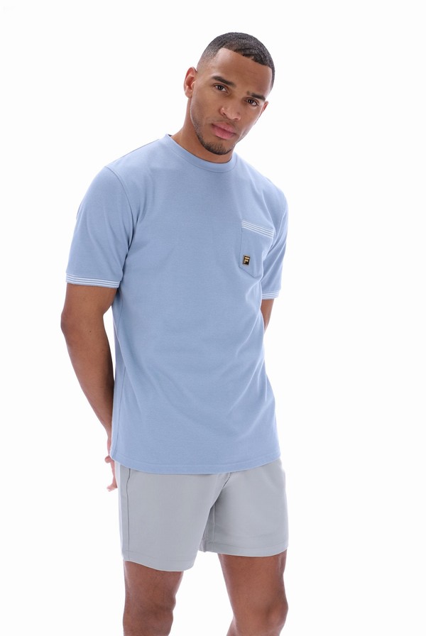 Blue Fila Otto Pocket Men T-shirts | 2814NFGRY