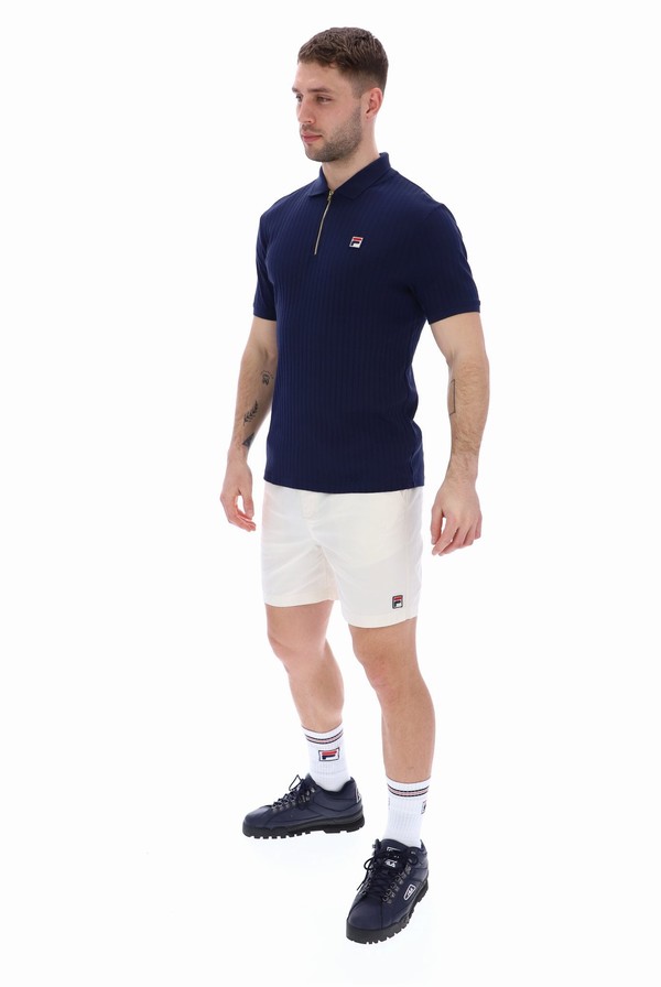 Blue Fila Pannuci Slim Fit Men Polo Shirts | 6150KLNBE